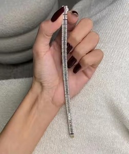 New Customized Round Shape Moissanite Diamond Bracelet Bezel Setting 18K White Gold Diamond Bracelet for Both Women - Product Image 4