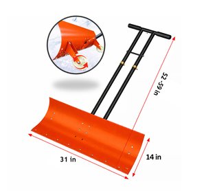 Pousse-neige portable en métal avec poignée réglable, lame en acier de 31 pouces de large, pelle à neige pour allée, jardin, utilisation hivernale ODGWTO007 - Product Image 5