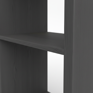 3-Shelf Eco-Friendly Modern Dark Grey Rubber Wood MDF Oak Veneer Bookcase <b>Storage</b> Shelving Unit Home Furniture - Product Image 5