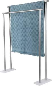 Support à serviettes compact en métal avec plusieurs barres de suspension, solution idéale pour la salle de bain pour sécher les serviettes sans installation murale - Product Image 6