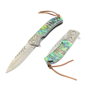 Couteau de poche pliant en acier Damas de qualité industrielle, personnalisable OEM, avec manche, pour homme, cadeau de camping - Multifonctionnel, garantie 1 an - Product Image 6