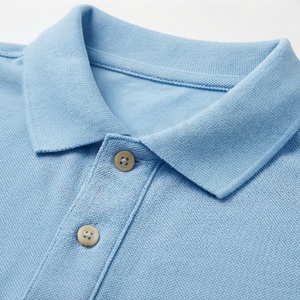 Men's Light <b>Blue</b> Short Sleeve <b>Polo</b> <b>Shirt</b> 100% Cotton Pique Casual Breathable Regular Fit Solid Knitted Design - Product Image 5