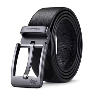 Ceinture en cuir de vachette pour homme, avec boucle à ardillon en alliage, largeur 3,5 cm, longueur 105-130 cm - Product Image 2