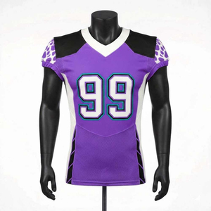 Maillot de football américain personnalisé, tissu polyester respirant, léger, confortable, coupe athlétique, anti-humidité - Product Image 1
