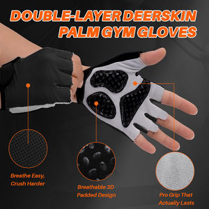 Gants de sport antidérapants et respirants pour l'entraînement, la musculation et la gym, avec bandes de maintien pour les poignets, unisexes, avec paume à haute adhérence - Product Image 2