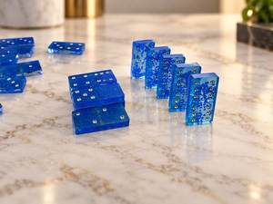 Jeu de dominos en résine époxy de haute qualité avec un design créatif pour les jeux d'intérieur, les soirées en famille, les fêtes et les collections de cadeaux - Product Image 2