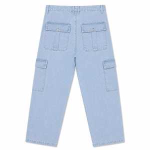 Pantalon cargo en jean personnalisé pour homme, style hip-hop, coupe droite, délavé, couleur unie, automne, OEM ODM - Product Image 5