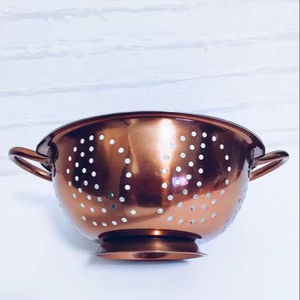 Modern Stainless Steel Metal <b>Colander</b> Basket For Home Cooking Fruit Washing Vegetable Cleaning And Pasta Preparation - Product Image 1