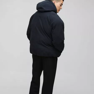 Streetwear Custom Zipper <b>Detachable</b> Pullover Puffer Jackets Winter Wear Warm Zipper Waterproof Coat Puffer Down Jackets for Men - Product Image 2