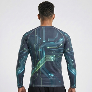 <b>Men</b> Winter <b>Men</b> Sublimation Rash Guard Lightweight MMA <b>Compression</b> <b>Shirt</b> Custom Logo Breathable Sportswear High Quality With - Product Image 2