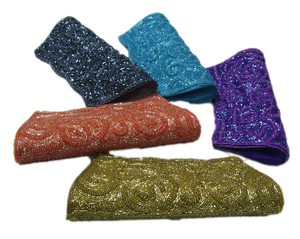 Beaded Clutch Bag Evening Party Sparkling Embellished Handbag in Blue Teal Purple <b>Red</b> Gold Colors - Product Image 3