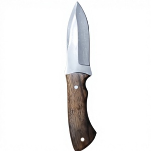 Couteau de chasse à lame fixe de qualité industrielle avec logo personnalisé, en acier Damas fait main, forgé à la main, à manche intégral, avec garantie d'un an - Product Image 1