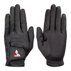 Guantes de equitación de cuero personalizables, transpirables, compatibles con pantalla táctil, de dedo completo, con puño ajustable para la muñeca - Product Image 1