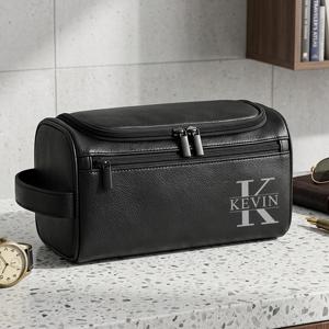 Trousse de Toilette en Cuir Véritable pour Homme, Trousse de Voyage, Trousse de Rasage, Pochette avec Doublure Imperméable, Vente en Gros TYG-0224 - Product Image 3