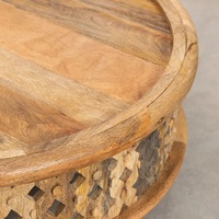 Table basse en bois sculpté Vandana Grand Nova (Bois)