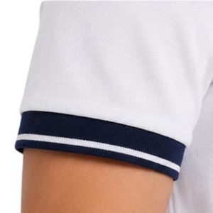 Camiseta Polo Personalizada Blanca y Azul Marino para Hombre, Manga Corta, Informal, para Golf, OEM, Marca Privada, Transpirable, Uniforme, Venta al Por Mayor - Product Image 6