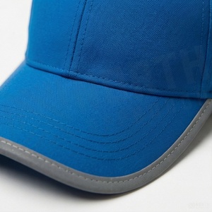 Gorra de Béisbol Azul de 6 Paneles con Ribete Gris, Ajustada, Unisex, Informal, de Color Sólido, Tela Twill, para Primavera/Verano - Product Image 4