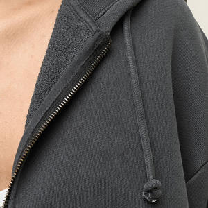 Sudadera con Capucha Corta para Mujer, 100% Algodón, Estampado Personalizado en la Parte Delantera, Sudadera con Capucha de Forro Polar Ecológico para Invierno, Estilo Urbano - Product Image 5