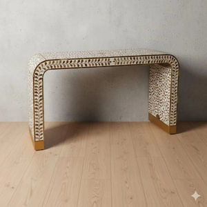 Mesa Consola de Madera de Teca con Incrustaciones de Alta Calidad al Mejor Precio, Muebles Hechos a Mano para Recibidor y Entrada, Decoración del Hogar - Product Image 5