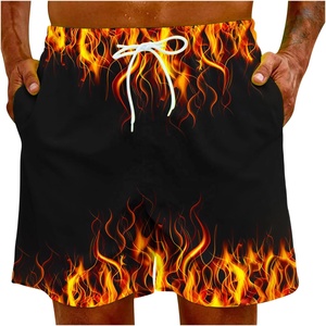 Short de bain décontracté pour homme, imprimé flamme, taille mi-haute, imperméable, coupe-vent, séchage rapide, respirant - Product Image 4