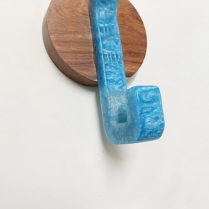 Artisan Wooden <b>Wall</b> <b>Hook</b> with Glossy Blue Resin <b>Hook</b> Luxury Decorative Resin <b>Wall</b> <b>Hook</b> <b>for</b> Bedroom Entryway Coat and <b>Key</b> hanging - Product Image 2