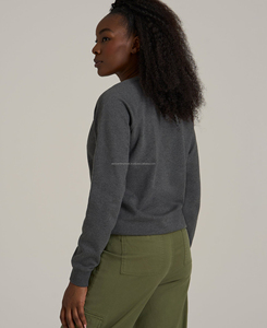 Sudaderas de Felpa con Corte Americano, Bordado 3D, Casuales, para Mujer, Talla Grande, con Logotipo Tejido Personalizado, 100% Algodón - Product Image 2