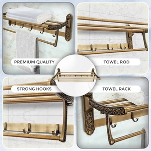 Sleek Stainless Steel Bathroom <b>Towel</b> <b>Bar</b> Modern Wall Mounted Metal Rack - Product Image 3