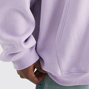 Men's Lavender Hooded Sweatshirt Oversized Fit <b>Back</b> Print Streetwear Style 100% Cotton Fleece Pocket Regular Sleeve Winter Wear - Product Image 4