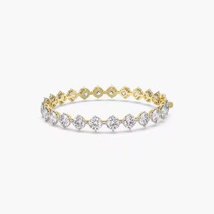 Moissanite Diamond Bracelet for Women and <b>Men</b>, Mix Cut Diamond Bracelet For Wedding, Yellow Gold moissanite Bracelet - Product Image 1