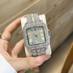 Montre de luxe pour homme en quartz et moissanite, entièrement sertie de diamants VVS, montre-bracelet de luxe imposante - Product Image 3