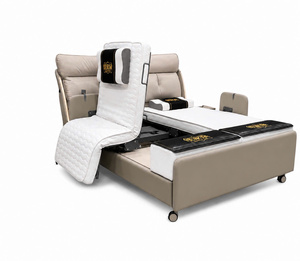 Adjustable Faux Leather Modern <b>Soft</b> <b>Bed</b> with Metal <b>Frame</b> and Storage ECU SMART DUO PRO - Product Image 1