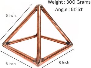 Pirámide de Energía de Cobre Hecha a Mano de 15.2 cm para Corrección Vastu, Mejora de la Energía Positiva, Hogar, Oficina y Espacios de Meditación - Product Image 3