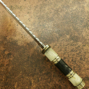 Couteaux Bowie en acier D2 faits à la main avec manche noir crème, lame polie argentée, garde décoratif, pour la chasse et le camping en extérieur - Product Image 5