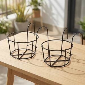 Metal Planter Pot Living Room Metal Flower Planter Pot Farmhouse Decor Tabletop Iron Rustic Flower Pot - Product Image 6