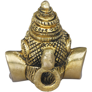 Fait à la main 2 pouces petit laiton Ganesha masque tenture murale article de l'Inde pour les cadeaux - Product Image 3