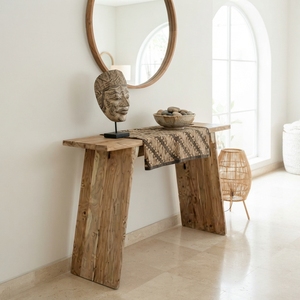 <b>Rustic</b> Solid Wood Console <b>Table</b> Narrow <b>Wooden</b> Entryway Hallway Side <b>Table</b> Natural Timber Living Room Accent Home Furniture - Product Image 2
