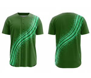 Camiseta de Béisbol con Botones, Personalizada con Bordado, Uniforme de Equipo con Logotipo y Números Personalizados |   Base de Poliéster Transpirable - Product Image 3