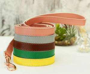 Correa de Cuero para Perro, Correas Personalizadas para Perros Pequeños, Medianos y Grandes, Correa para Cachorro, Correas para Perro en Rosa, Verde, Amarillo y Marrón - Product Image 1