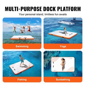 8 X 5FT Non-Slip Inflatable <b>Floating</b> Dock Platform with Portable Carrying Bag Water Amusement Facility for Carrying Convenience - Product Image 6