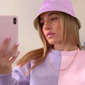 2024 chándales de moda para mujer logotipo personalizado ColorBlock tejido Crop Hoodie pantalones de chándal y Sudadera con capucha gruesa y elegante - Product Image 5