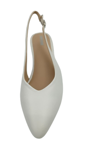 Dlords – Escarpins en cuir blanc à bout carré, bride arrière à boucle, confortables, respirants, décontractés, toutes saisons, semelle intermédiaire en EVA, semelle extérieure en caoutchouc - Product Image 5