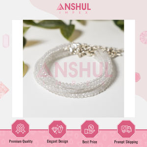 สร้อยข้อเท้าคริสตัลควอตซ์ใสหลากสี ดีไซน์สะดุดตา คุณภาพสูงสุด ขายดีที่สุด เกรด AAA ประดับด้วยลูกปัดเหลี่ยมเพชรพลอย ยืดหยุ่นได้ - Product Image 5