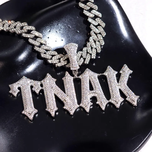 Pendentif Lettre Luxe Moissanite VVS Starspire Jewels, Bijoux Hip-Hop Glacés, Argent Sterling 925 Plaqué Argent, Cadeau Personnalisable - Product Image 1