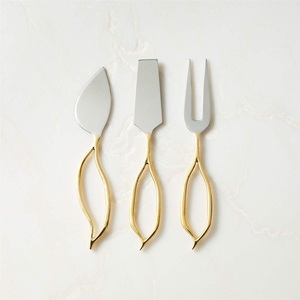 Ensemble de couteaux à fromage en acier inoxydable, or et noir, épandeur, coupe-fromage, trancheuse, ustensiles de cuisine durables, outils de service pour le fromage à la maison - Product Image 2