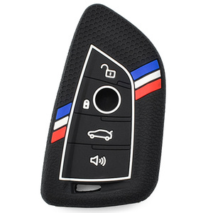 Coque de clé de voiture en silicone noir à 4 boutons, étui de protection pour télécommande, accessoires de remplacement pour serrurier automobile, coque de clé de voiture à distance - Product Image 3