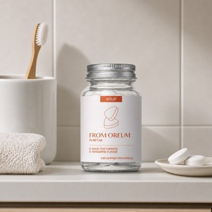 [FROM OREUM] Tabletas de Cuidado Bucal con Sabor a Mandarina de Jeju, 60 Tabletas, Pasta Dental Sólida para Uso Diario - Product Image 1