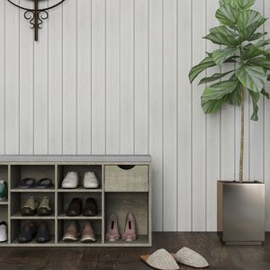 Banc de rangement à coussin rembourré avec étagère à chaussures à 3 niveaux Banc d'entrée avec compartiments ouverts pour l'organisation des chaussures - Product Image 6
