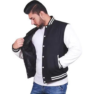 Blouson universitaire de baseball pour homme, unisexe, avec manches en cuir, imprimé tendance, style ample, design Letterman - Product Image 4