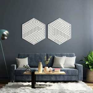 Panneau mural en bois géométrique moderne, décoration murale en bois artisanale pour salon, chambre et décoration intérieure - Product Image 1