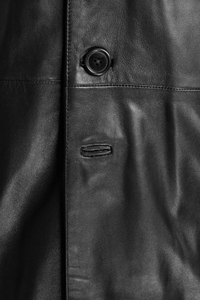 Men's Regular-Length Wool & Genuine <b>Leather</b> Breathable <b>Trench</b> <b>Coat</b> with Belt Outdoor Winter Jacket - Product Image 5